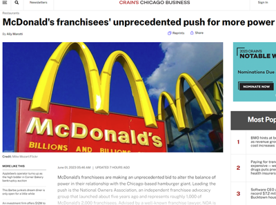 McDonald's franchisees' unprecedented push for more power