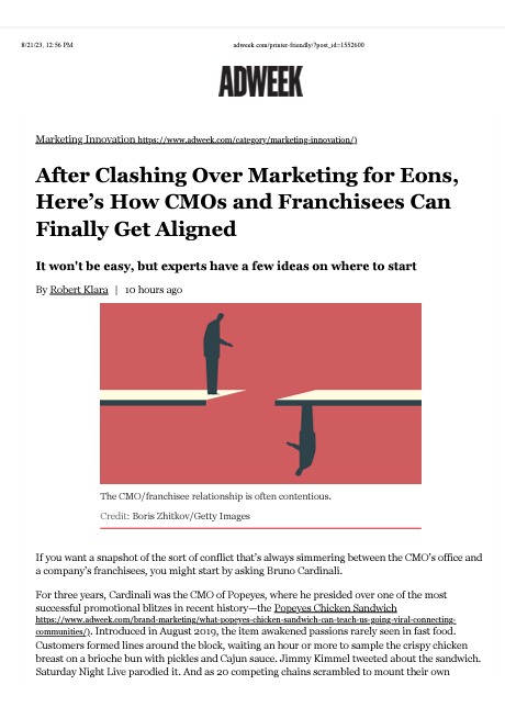 After Clashing Over Marketing for Eons, Here’s How CMO’s and Franchisees Can Finally Get Aligned