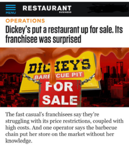 Dickey's put a restaurant up for sale | its franchisee was suprised