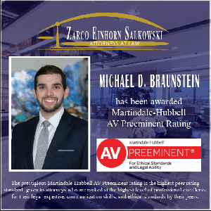 Michael D. Braunstein is Awarded AV Pre-Eminent Rating by Martindale-Hubbell 